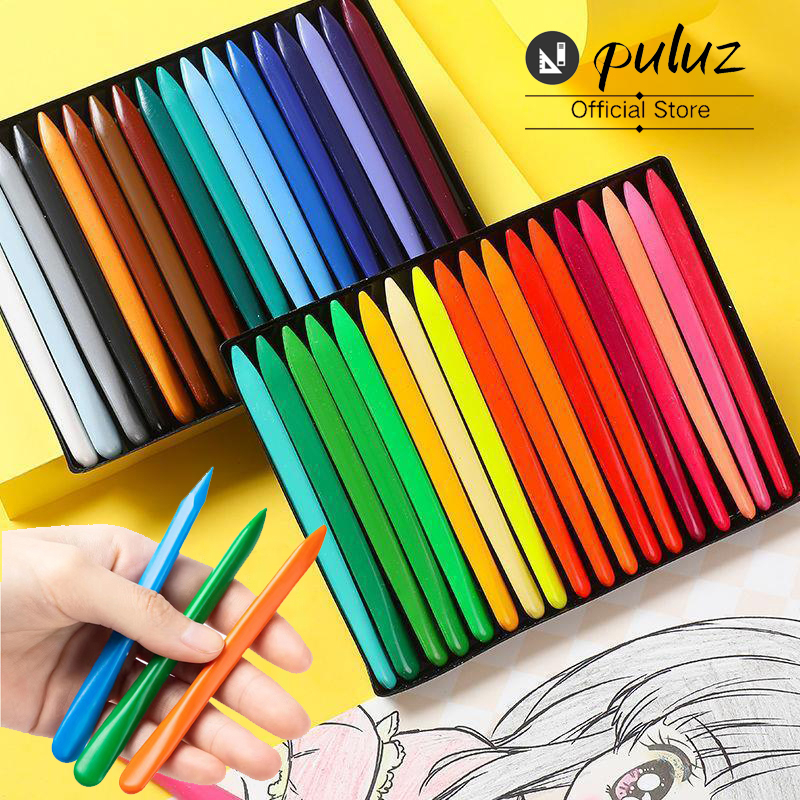 Jual 【Puluz】 HIGH QUALITY Crayon Lab Non Toxic Crayon Triangular Crayon