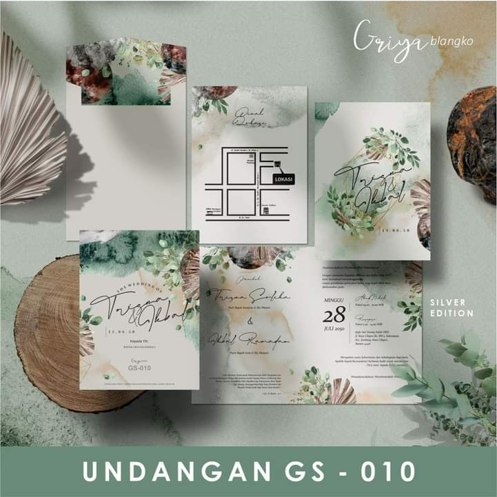 Jual Undangan Pernikahan Amplop Elegant Floral Model GS-010 | Shopee