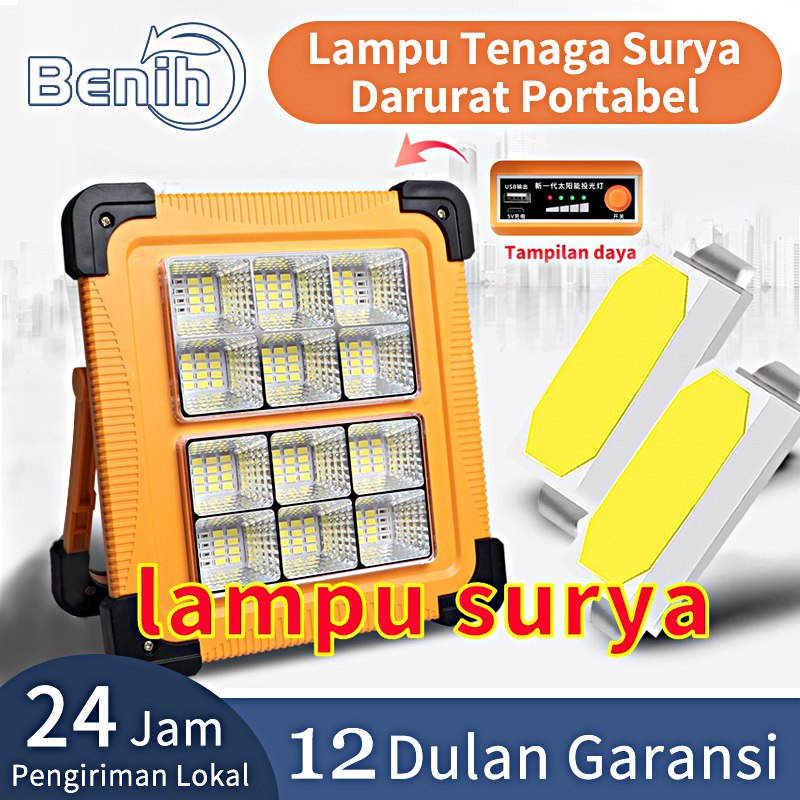 Solar Rechargeable Work Light – 16500mAh 200W 15000LM, IP69 Waterproof, Magnetic Base For Camping, Job Site, Emergency