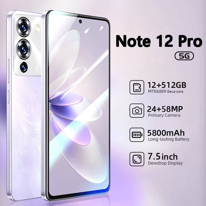 Jual 【Terbaru 2023 hp promo】HP Note 12s Handphone android 4g/5g 58MP 7 ...