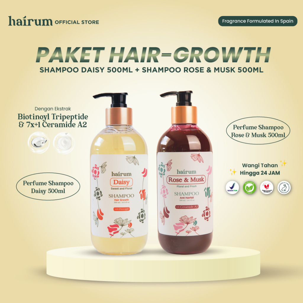 Jual Hairum Paket Shampoo Untuk Akar Rambut dan Mengurangi Rontok 500 ...