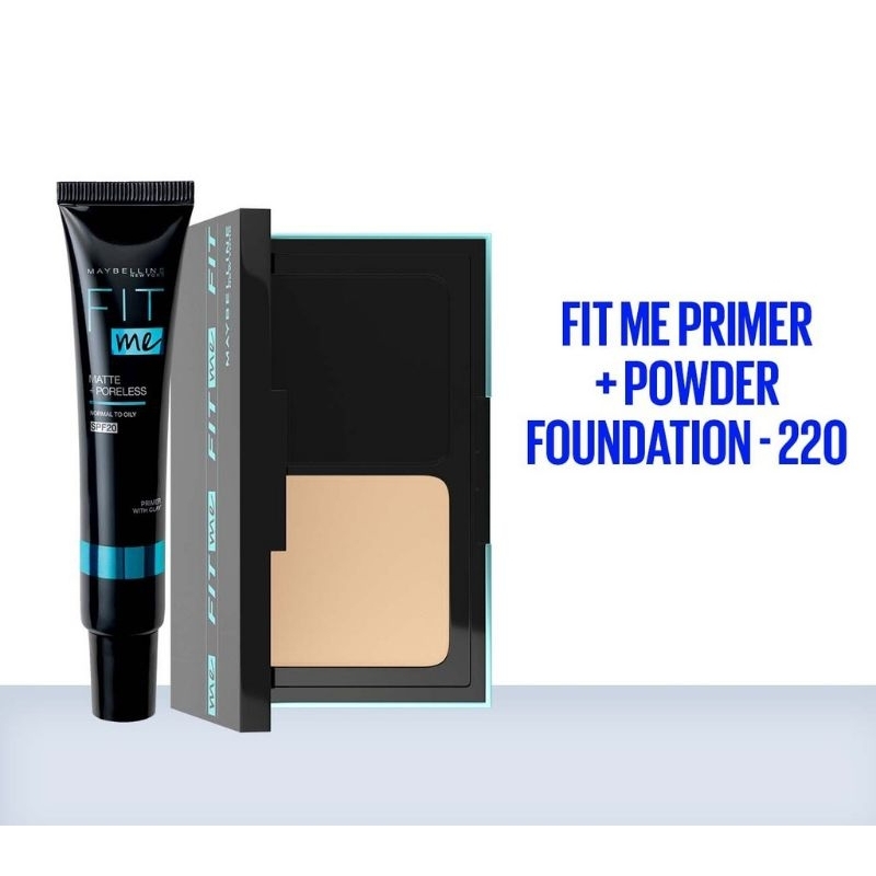 Jual MAYBELLINE FITME PRIMER + MAYBELLINE POWDER FOUNDATION | Shopee ...