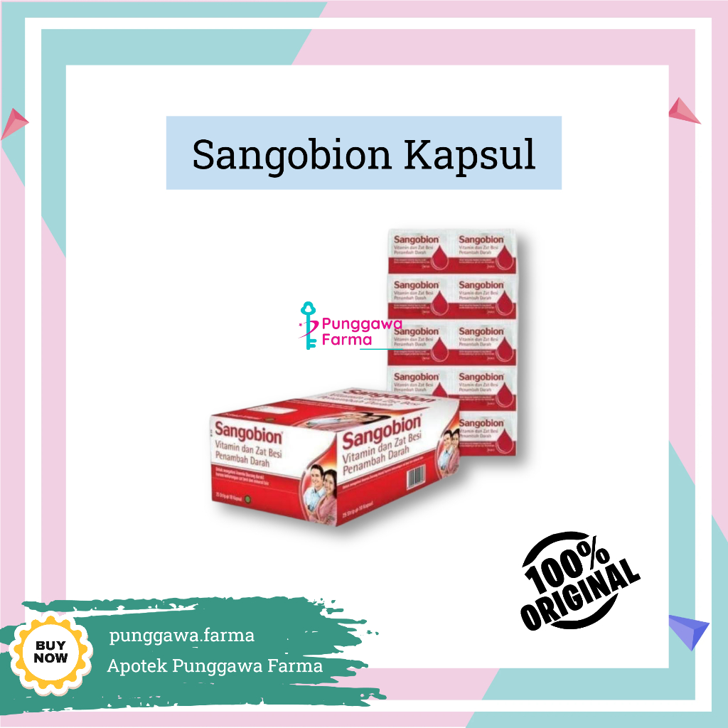 Jual Sangobion Kapsul Anemia Penambah Darah 1 Strip Isi 10 Kapsul