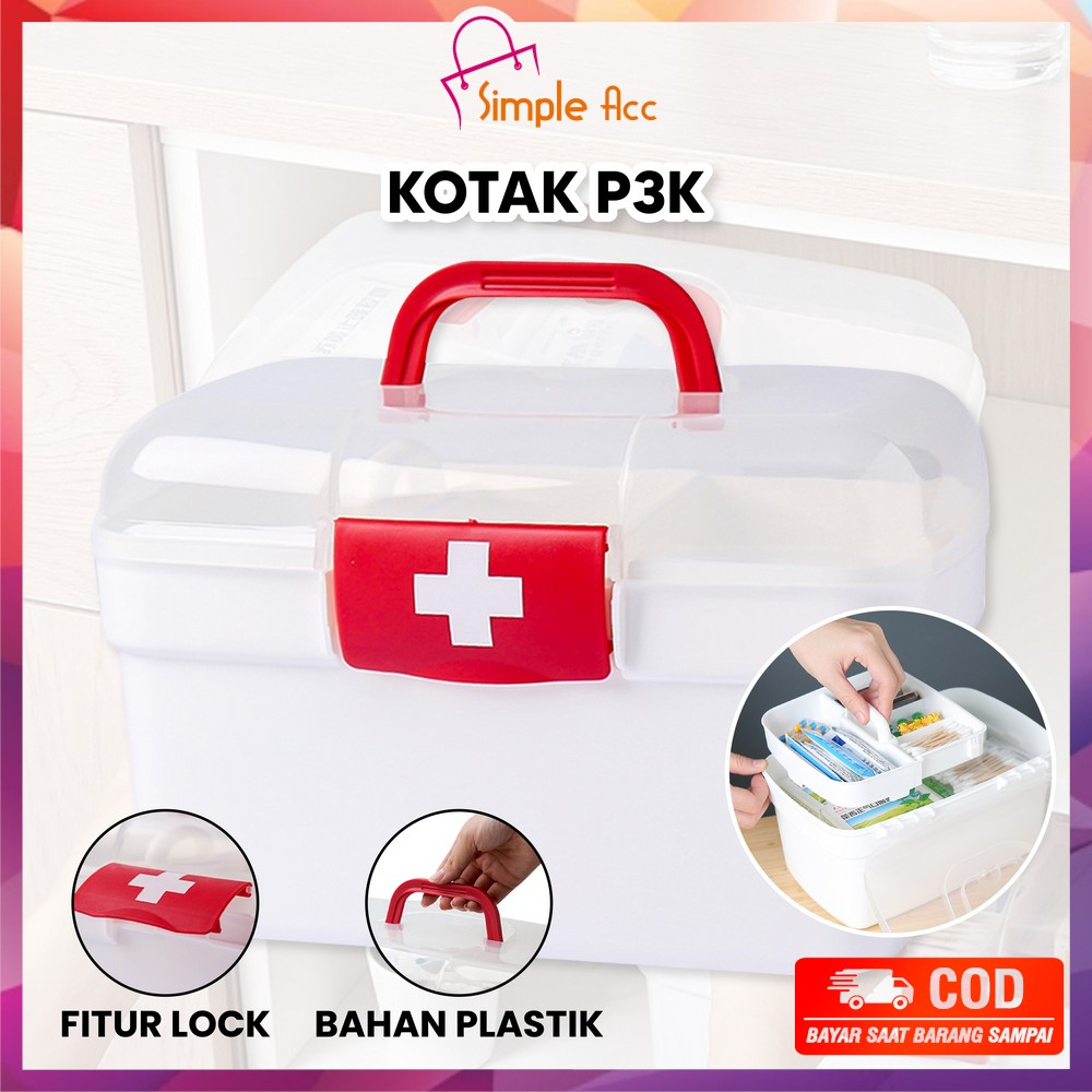 Jual Do C832 Kotak P3k First Aid Kotak Penyimpanan Obat Medicine Box Organizer Kotak Obat Tool 