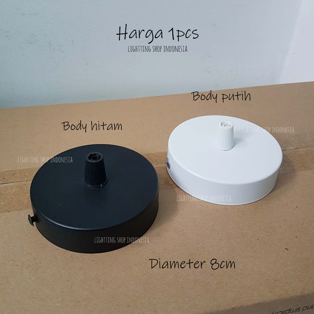 Jual Kop plafon base rata bulat hitam putih diameter 8cm besi ...