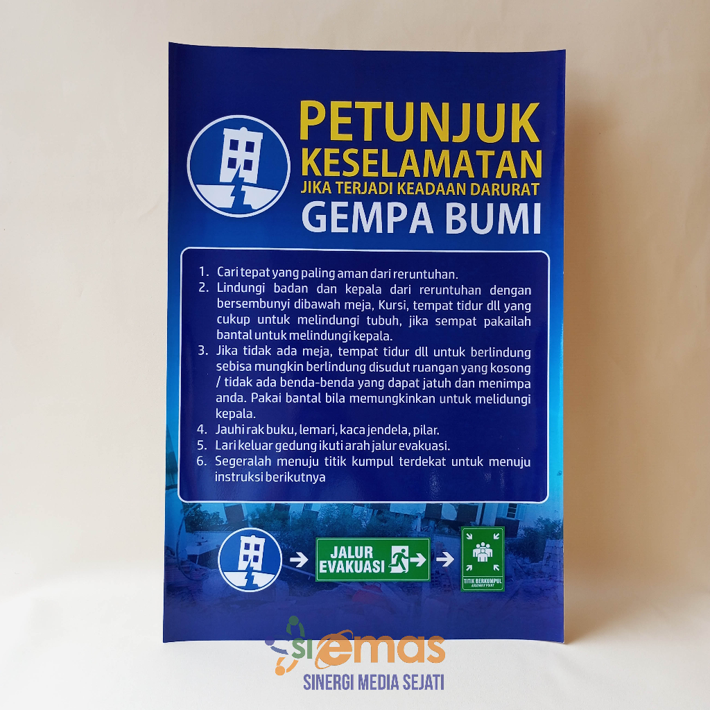 Jual Poster Petunjuk Keselamatan | Poster Petunjuk Keselamatan Jika ...