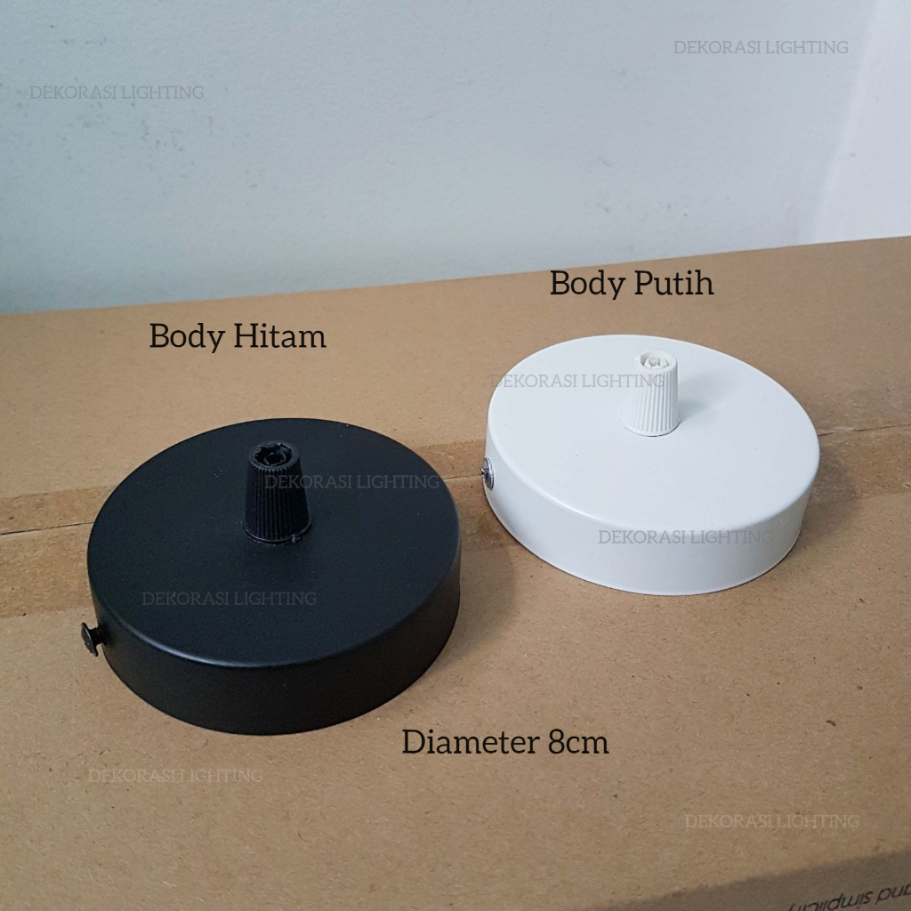 Jual Kop plafon base rata bulat putih hitam diameter 8cm besi ...