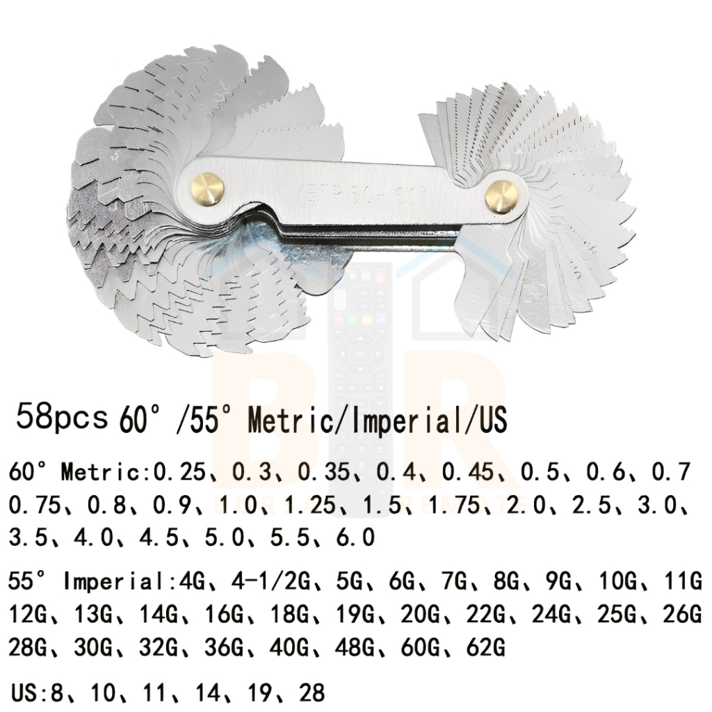 Jual Pengukur Ulir Bulir Baut Mal Thread Screw Drat Pitch Gauge 55 Dan ...