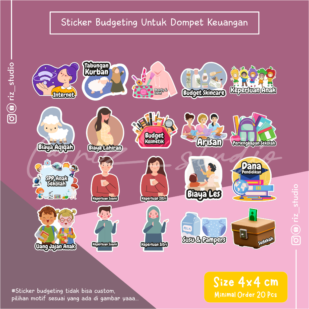 Jual (PART 2) MINIMAL ORDER 20 PCS STICKER BUDGETING UNTUK DOMPET ...
