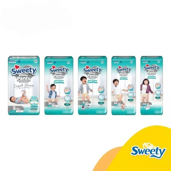 Jual Sweety Silver Pants Size S32 M30 L28 XL 26 XXL24 Popok