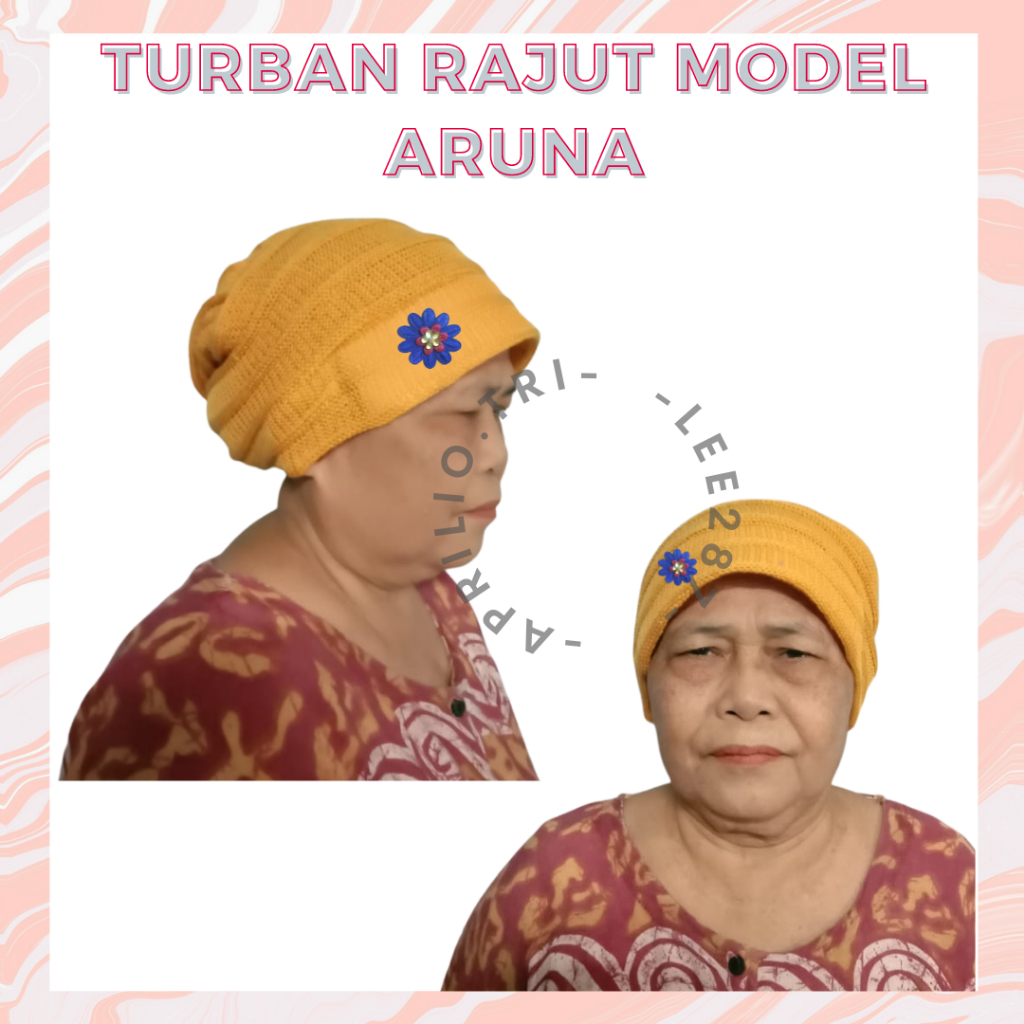 Jual 4036 - Turban Rajut Model Aruna / Kupluk Ibu Rajut Dengan Mote ...