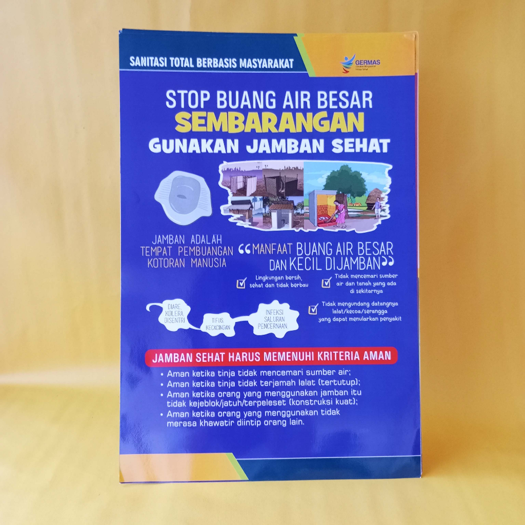 Jual Poster STBM | Poster Gunakan Jamban Sehat | STOP BAB Sembarangan ...