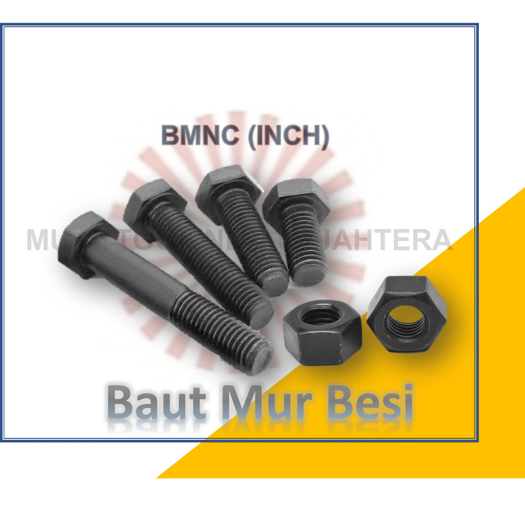 Jual Baut Mur Besi 5/16" X 5" Hex Bolt BMNC 5/16 X 5 Baut Besi Inch ...