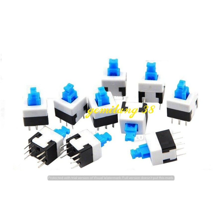 Jual Switch Push Button On Off Self Lock Saklar Tekan 6 Pin Kaki 7 x 7 ...