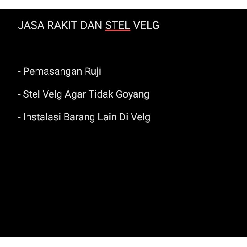 JASA RAKIT DAN STEL VELG
