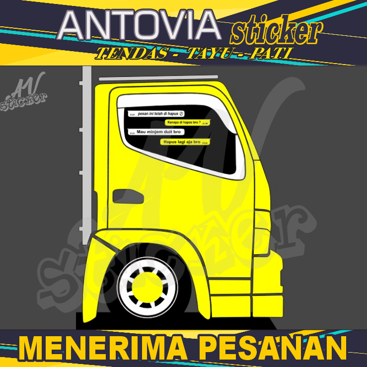 Jual Stiker Kaca Samping Truk Canter - Sticker Chat Keren - Stiker ...