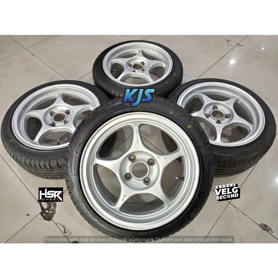 Jual VELG ENKEI TULANG R15X6,5 4X100 ET40 SILVER + PHI 195 45 R15 ...