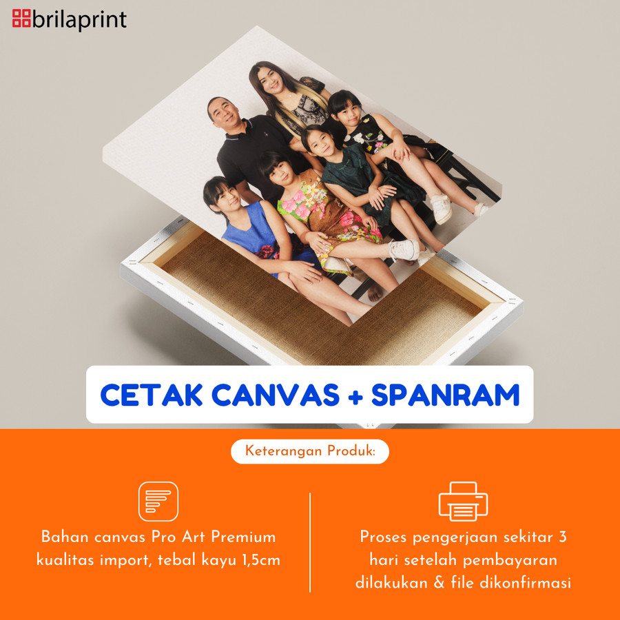 Jual Cetak Kanvas Foto Spanram Siap Pasang Canvas Frame Kayu