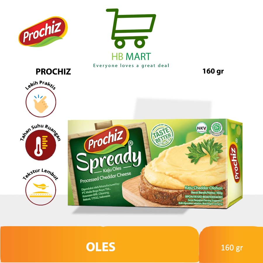 Jual PROCHIZ SPREADY KEJU OLES 160 GR / Keju PROCHIZ Spready 160 Gr ...