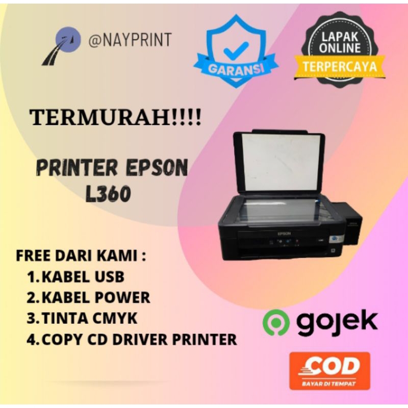 Jual Printer Epson L360 infus ink tank print scan,copy,siap pakai