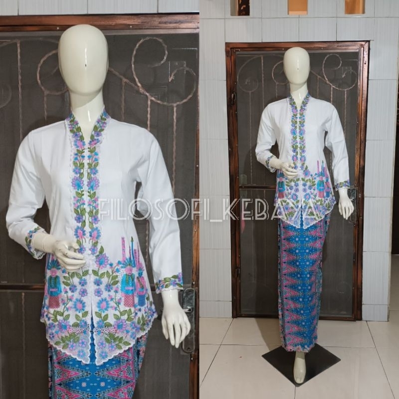 Jual New Set Kebaya Encim Bordir Dewasa Lengan Panjang Set Kebaya