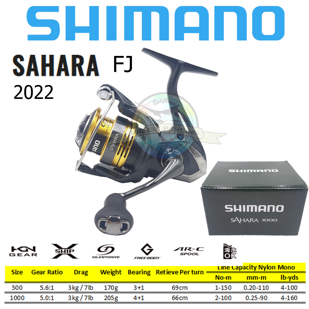 Jual Reel Pancing Shimano Sahara 500 1000 FJ 2022 Rilis Power Handle