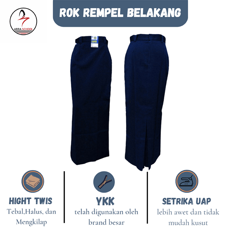 Jual Rok span belah belakang seragam sekolah SMA SMP bawahan wanita ...