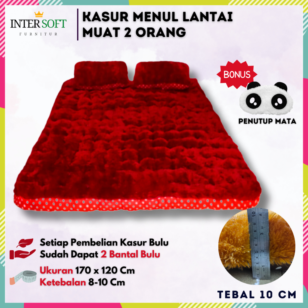 Jual Kasur Bulu Jumbo Premium Double Size Tebal Alas Tidur Lantai Ruang