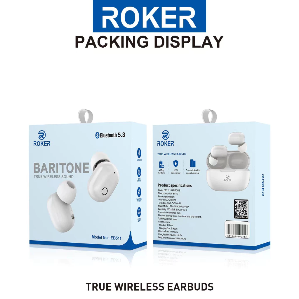 TWS ROKER BARITONE EB511 True Wireless Earphone TWS GATT Bluetooth 5.3