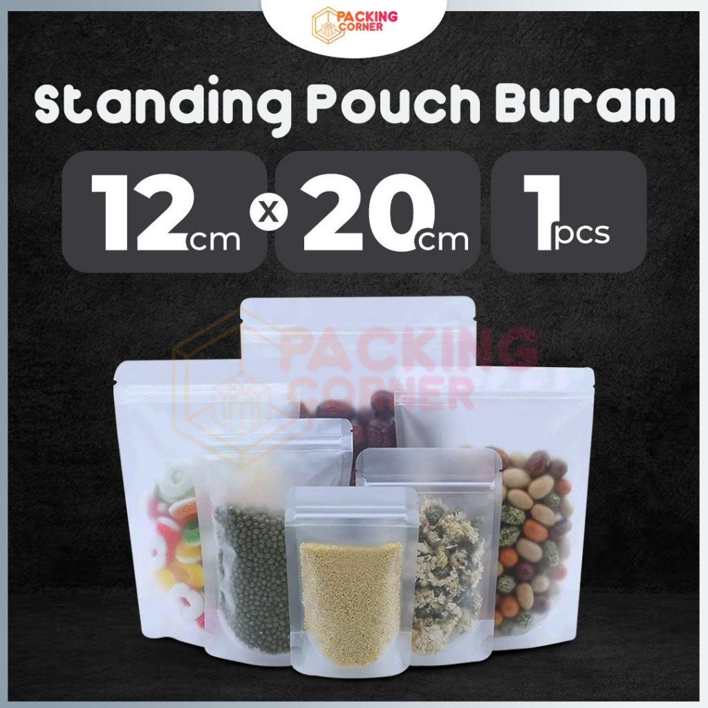 Jual Plastik Zipper Ziplock Standing Pouch Buram Doff Packing Snack