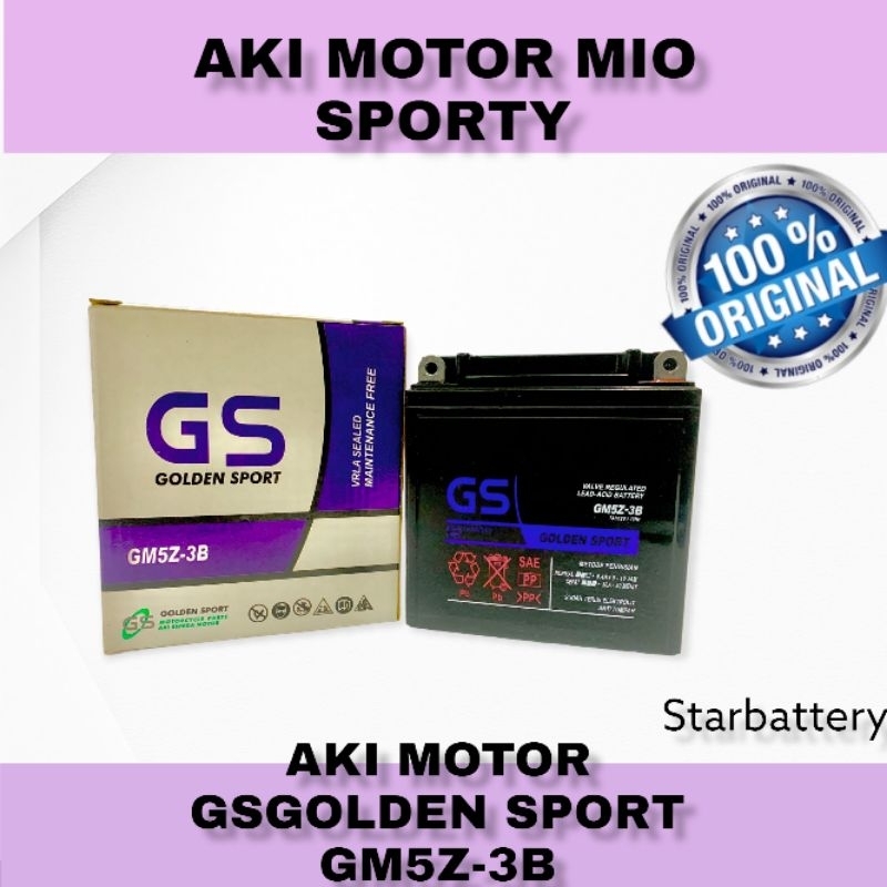 Jual Aki Motor Mio Sporty GM5Z-3B GS Golden Sport Aki Kering MF Mio
