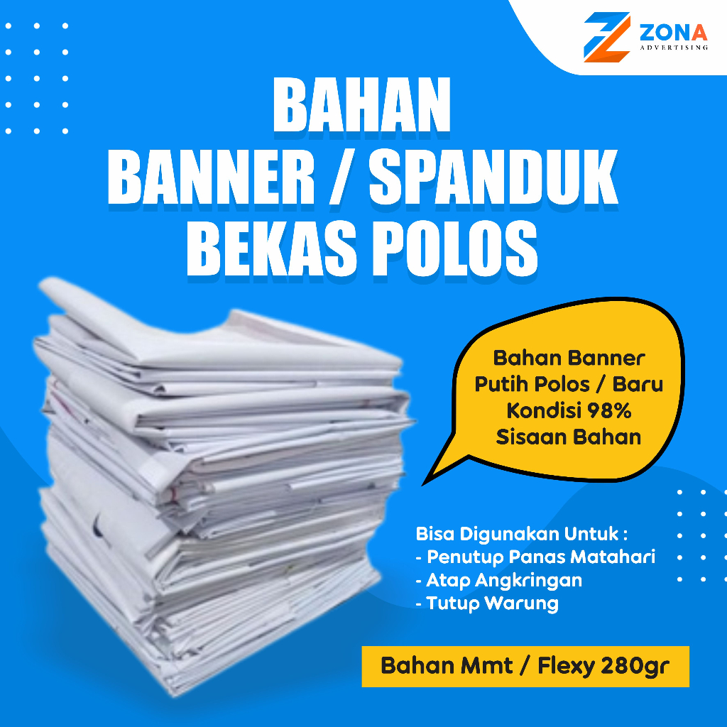 Jual Banner Bekas Polos Lebihan Bahan Spanduk Baliho Mmt Umbul Baner Benner