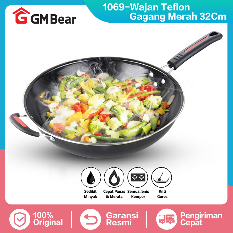 Jual Gm Bear Wajan Penggorengan Enamel Cm Wajan Fry Pan Shopee Indonesia