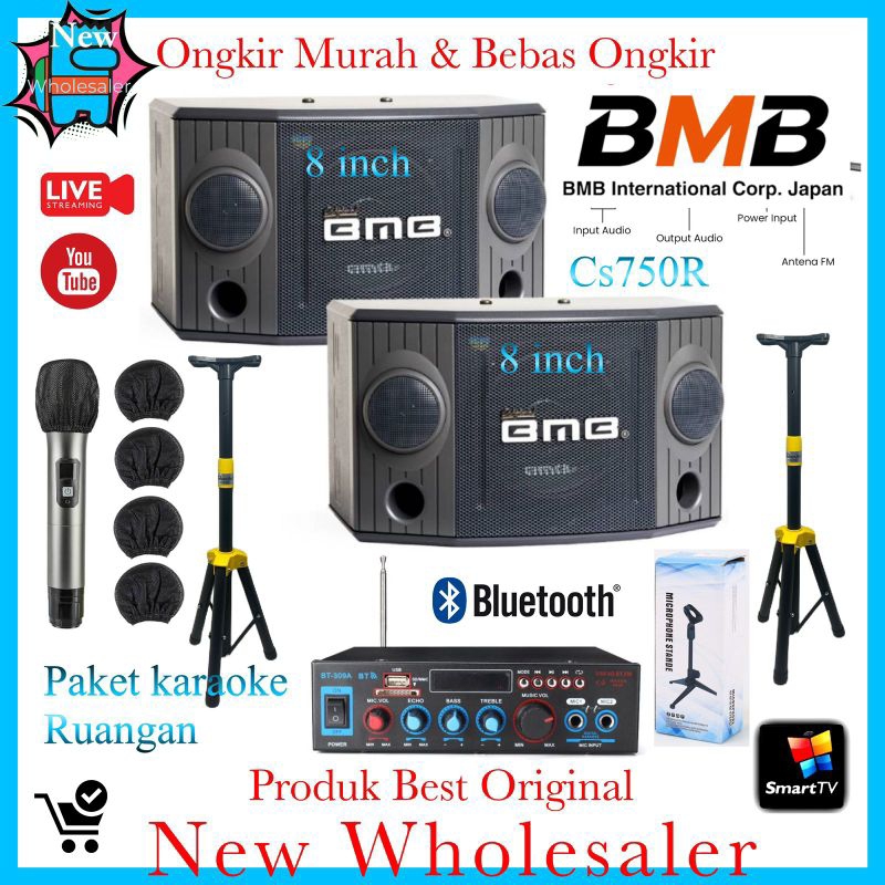 Jual paket Sound karaoke ruangan BMB CS750R 8 inch Original Cs 750 R