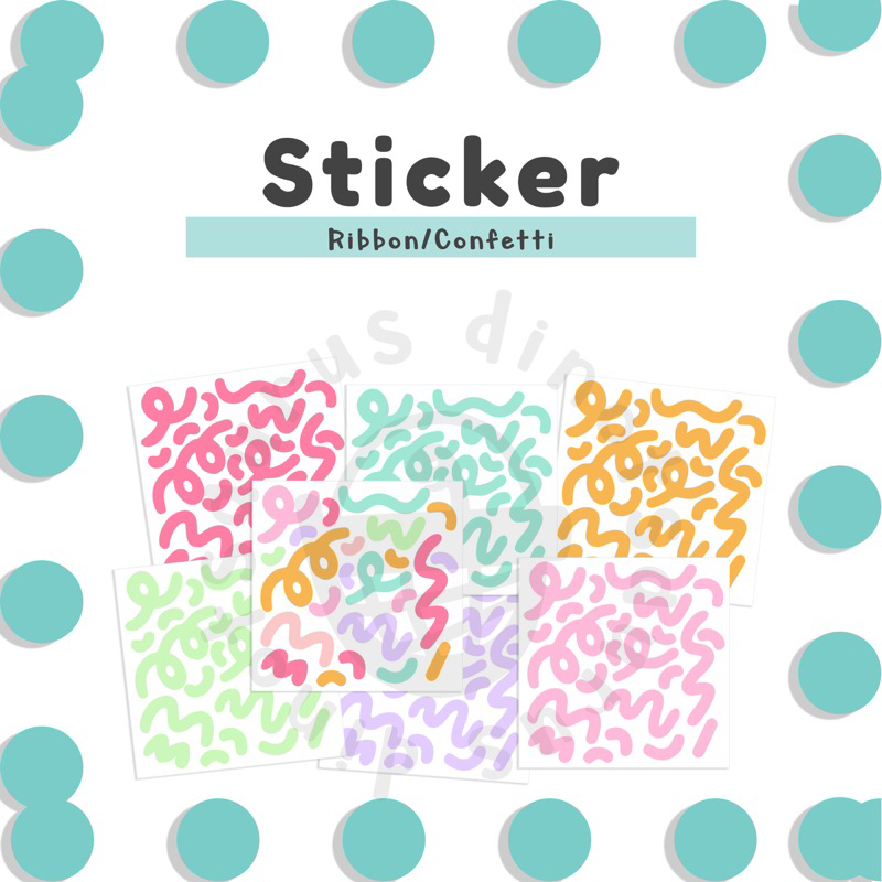Jual Sticker Deco Toploader Confetti Ribbon Colorful | Shopee Indonesia
