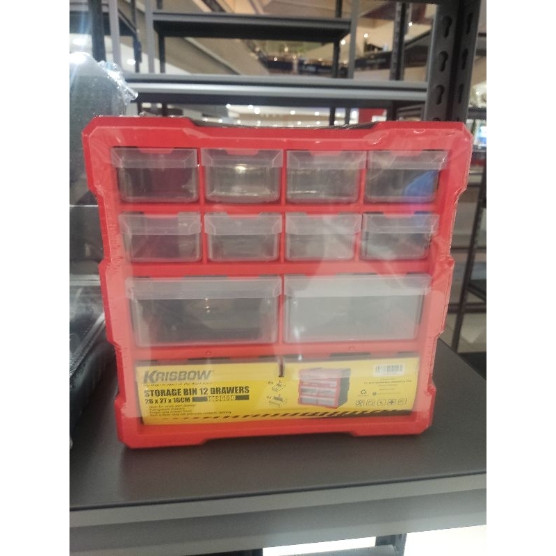 Jual Krisbow storage bin 12 drawer kotak perkakas kotak baut,skrup ...