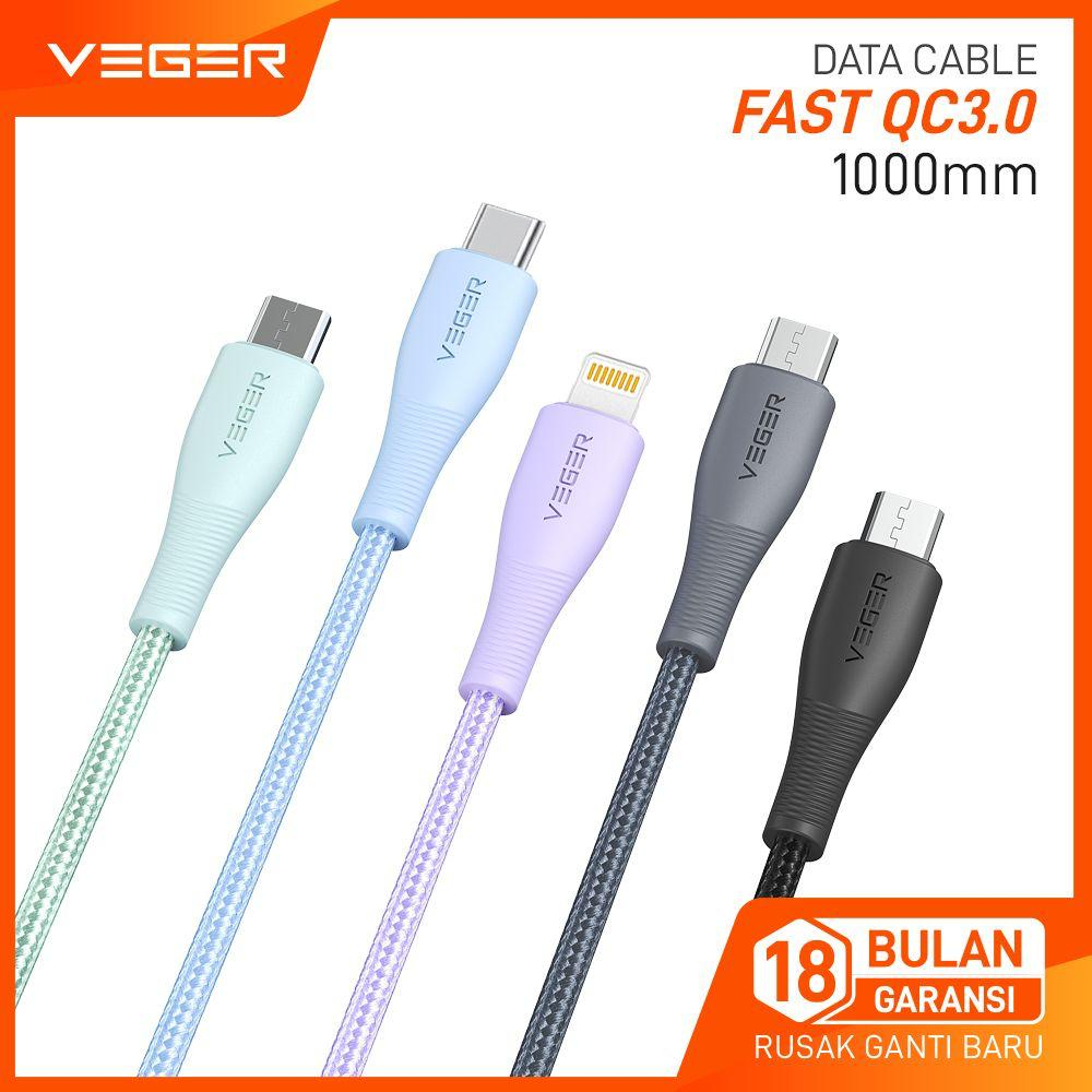 Jual VEGER Kabel Data Cable V-160 Micro USB | V-170 USB Type C | V-180 ...