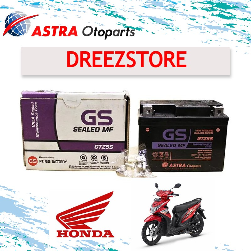 Jual Aki Motor Honda Beat + Spacy GTZ5S Aki Kering MF (GS E) | Shopee