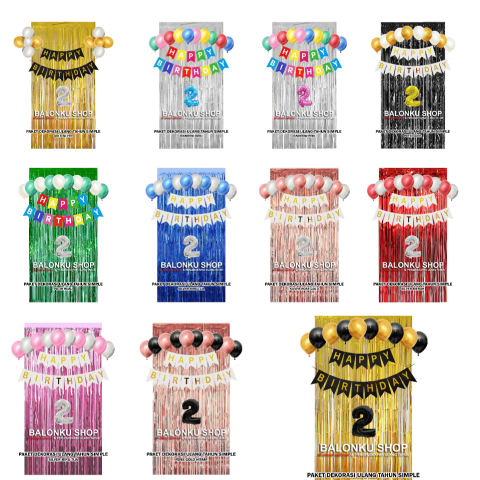 Jual Paket Dekorasi Ulang Tahun / Paket Dekor Happy Birthday Simple