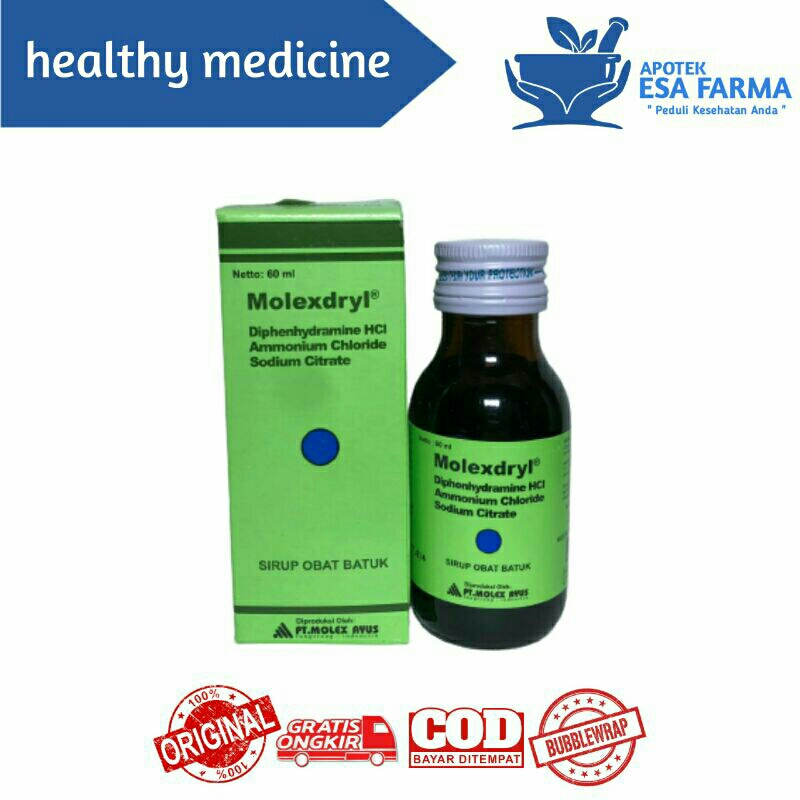 Jual MOLEXDRYL SIRUP 60 ML - OBAT BATUK BERDAHAK DAN KERING | Shopee