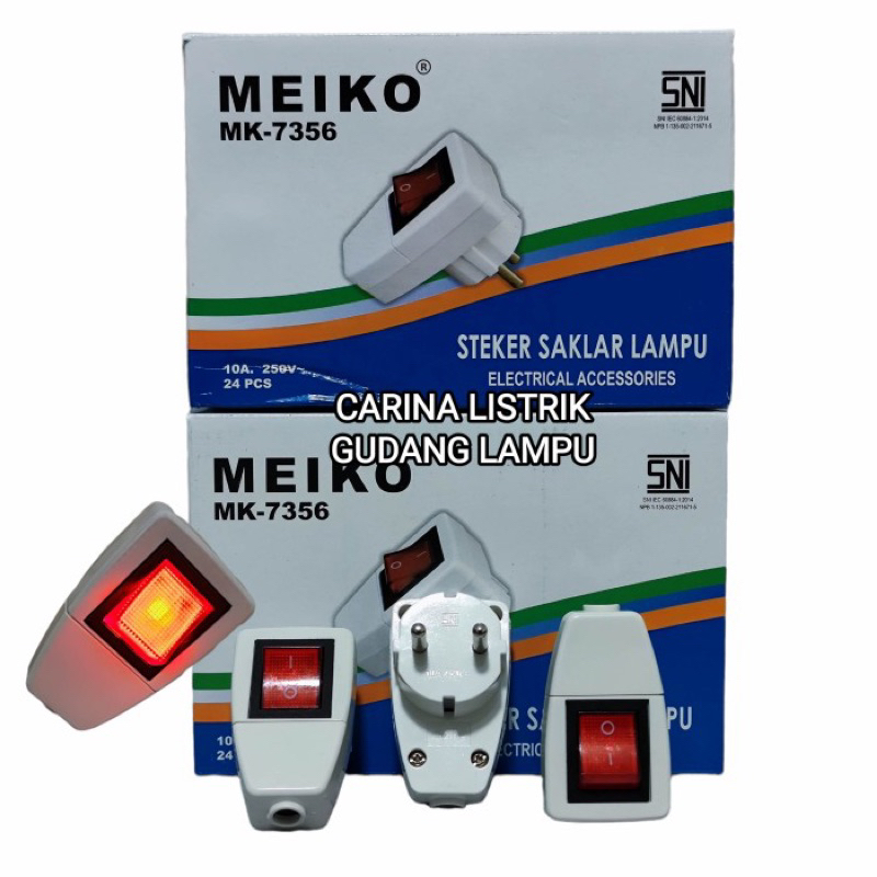 Jual Steker Lampu Meiko MK-7358 Steker On Off | Shopee Indonesia