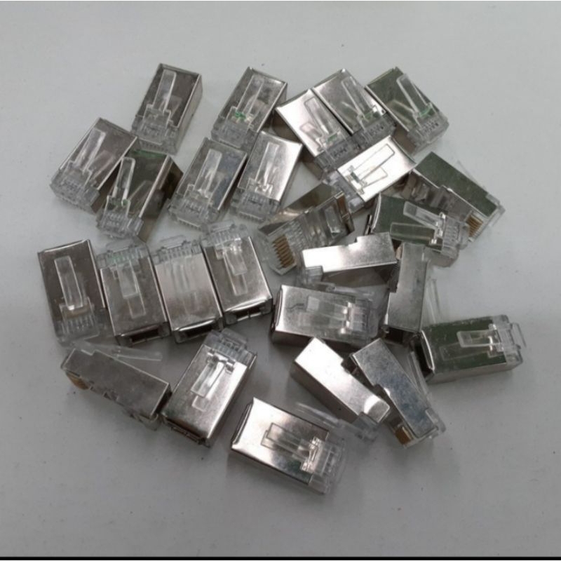 Jual 50 Pcs Konektor Connector LAN RJ45 CAT6 FTP STP Outdoor Shielded ...