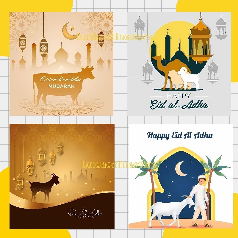 Jual Motif C Sticker Kartu Ucapan Stiker Selamat Hari Raya Idul Adha ...