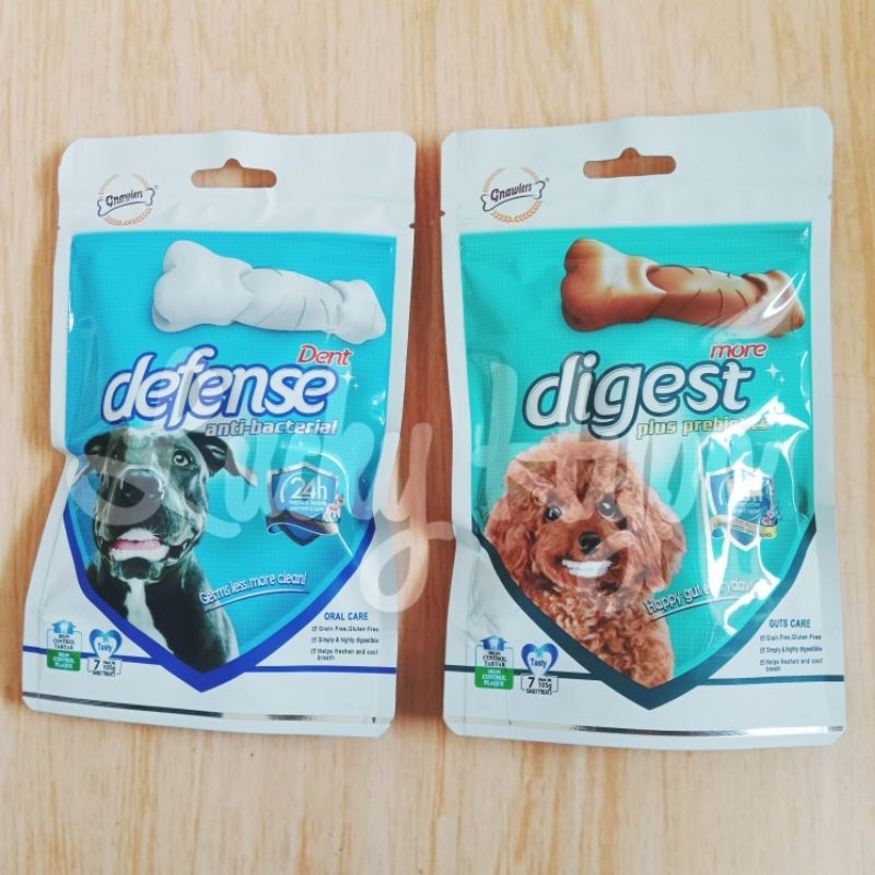 Jual Snack Anjing Gnawlers Dent Defense - Digest More Isi 7pcs 105gr ...