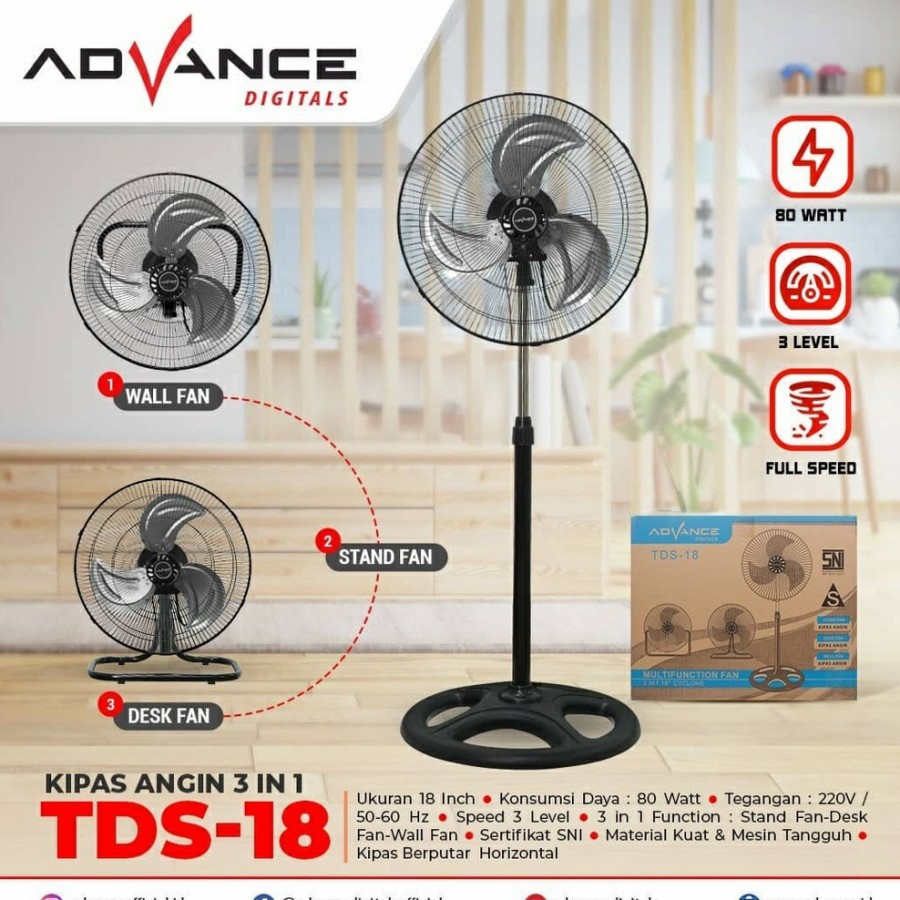 Jual Kipas Angin Tornado Advance Tds Duduk Lantai Inch Stand Fan Tds Inch Desk