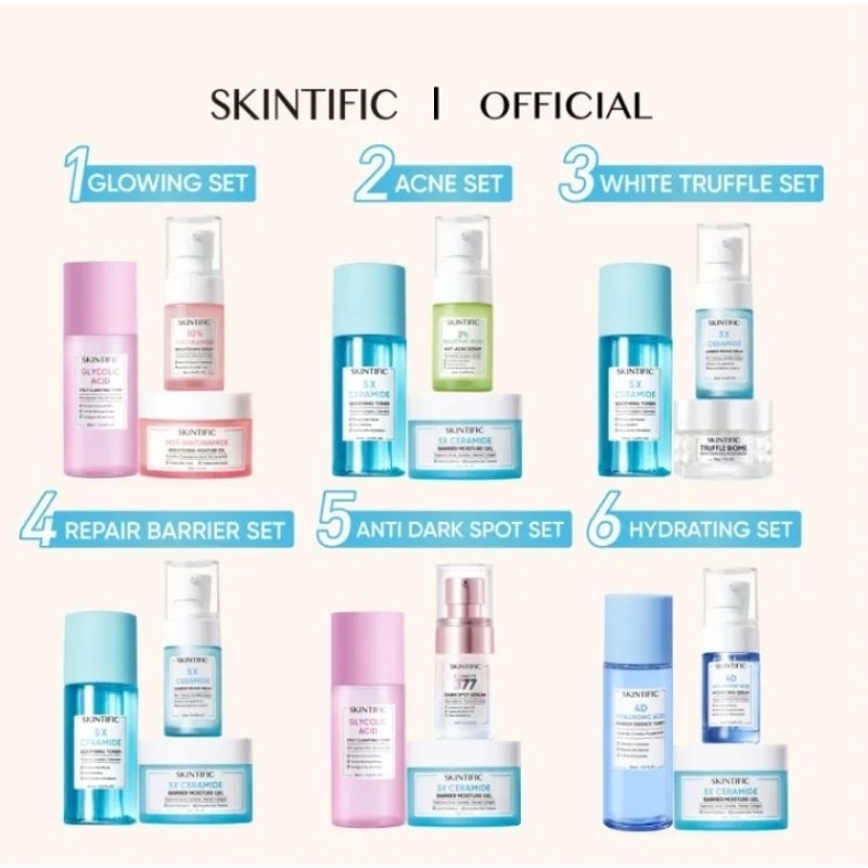 Jual SKINTIFIC 3 PCS PAKET SKINCARE WITH TONER, MOISTURIZER, SERUM