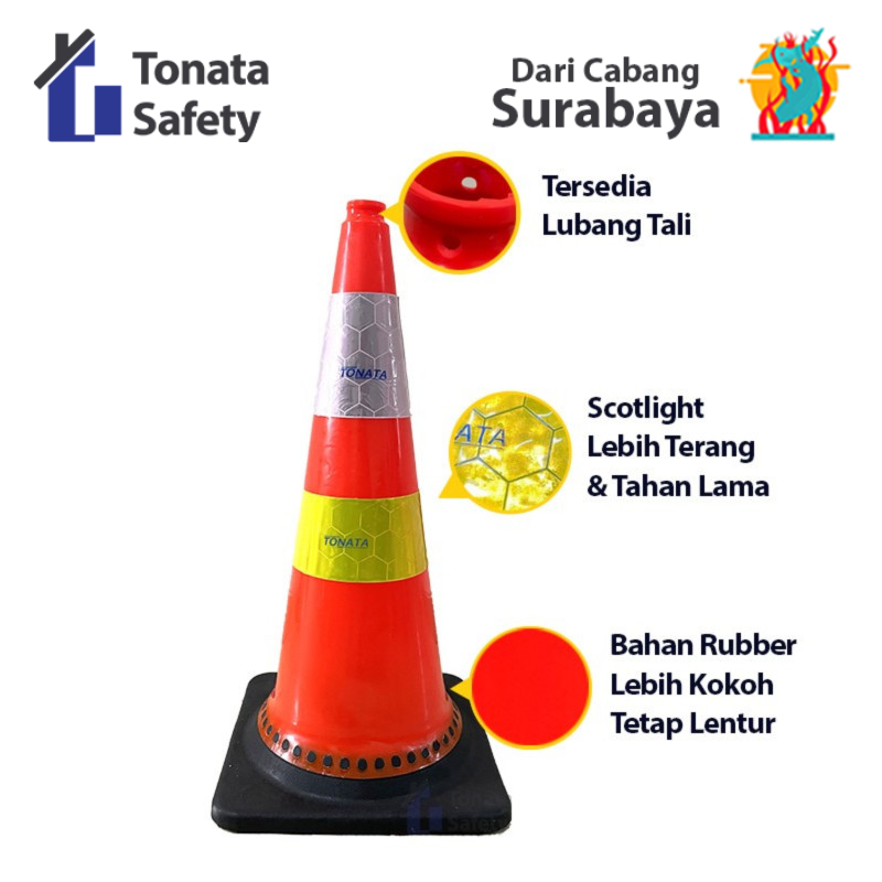 Jual Safety Traffic Cone / Kerucut Lalu Lintas Tonata 2.4 Kg Bawah ...