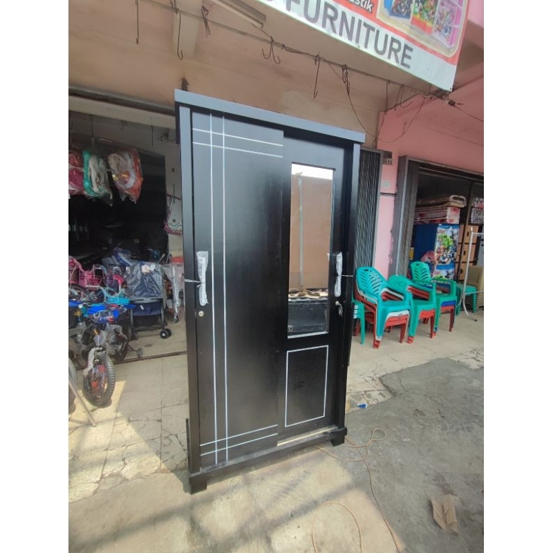 Jual lemari sliding minimalis 2 pintu tebal rapi | Shopee Indonesia