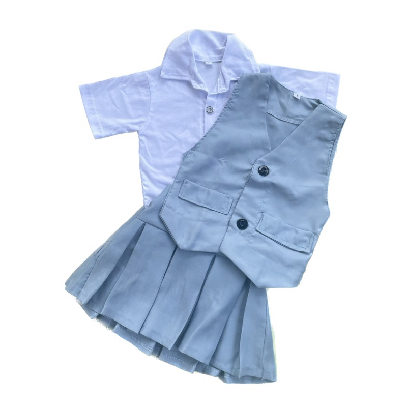 Jual Setelan vest rok blue pendek 1 2 3 4 5 6 7 8 9 10 tahun baju pesta ...