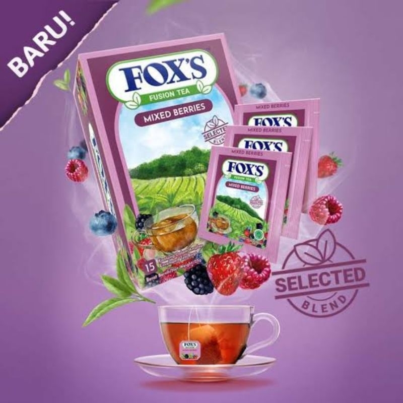 Jual Fox's Fusion Tea Isi 15 Mixed Berries Teh Celup Rasa Buah Fox Foxs